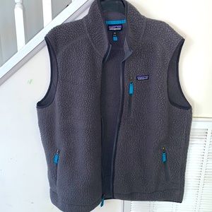 Patagonia retro x deep pile mens grey full zip vest. XXL fleece